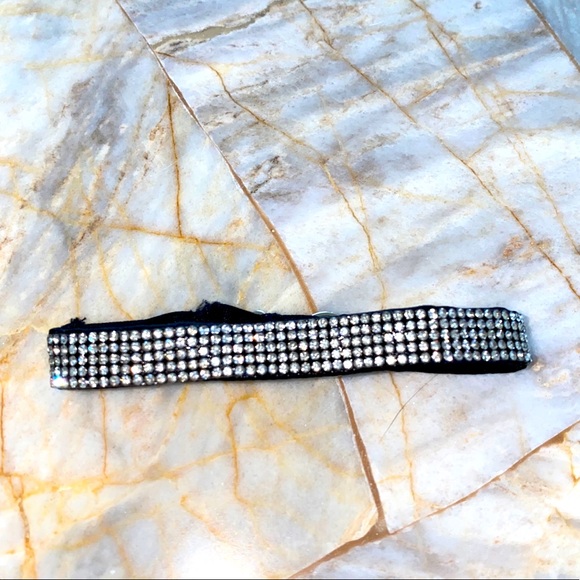 Glam Cat Collar Silver Bling Rhinestone Crystals Pull On Style Adjustable - Picture 2 of 8